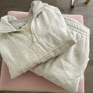 Calvin Klein Oatmeal Fleece Sweat Set